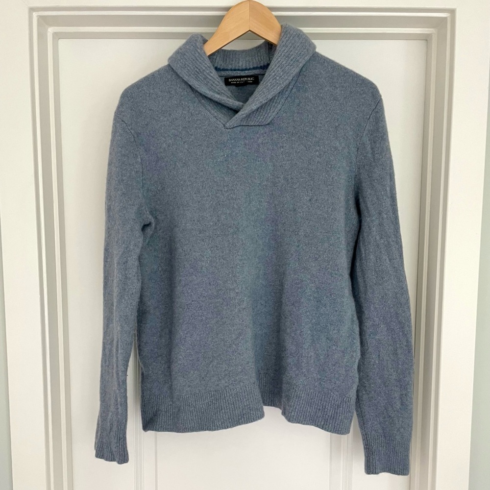 Banana Republic 100% Merino Wool Cozy Shawl-Collar Sweater Size Large